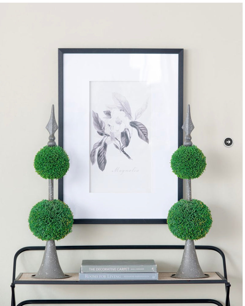 Spired Two-Sphere Boxwood Topiary