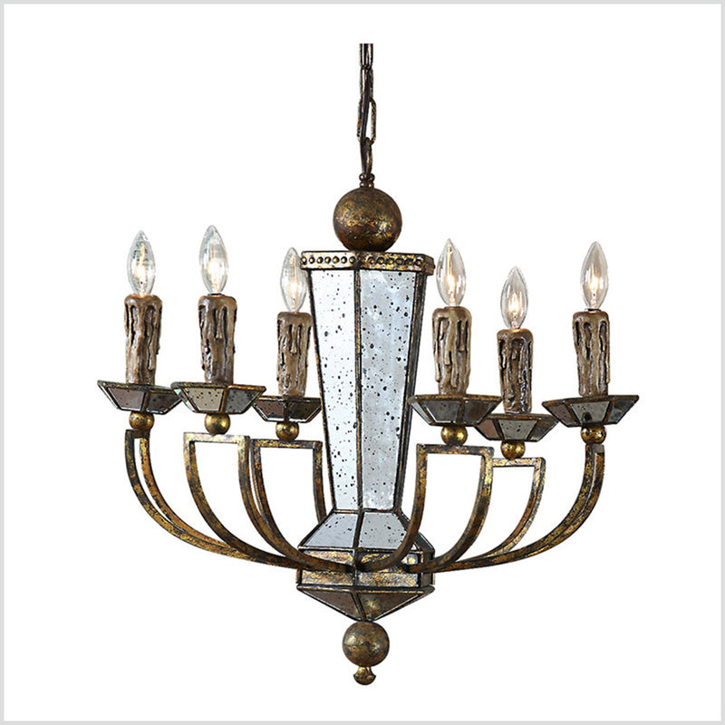 Antique Glass Mirrored Chandelier