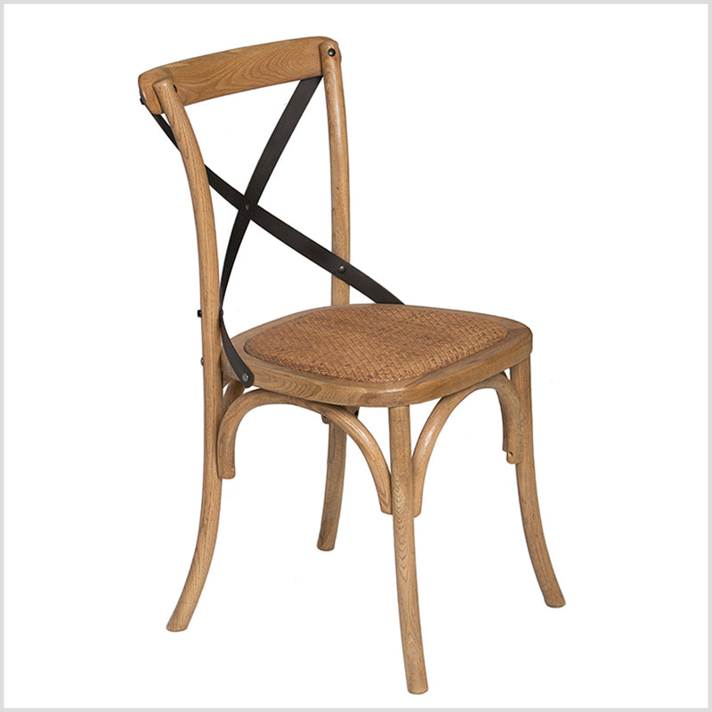 Cross Back Oak Dining Chair metal cross