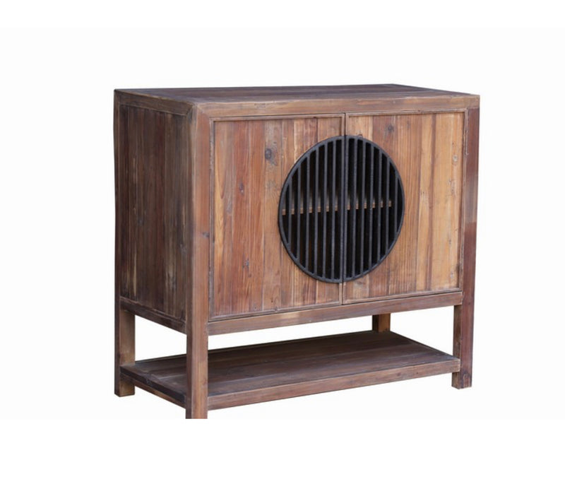 Chinese Historical Sideboard Iron/ Old Pine 2 Doors