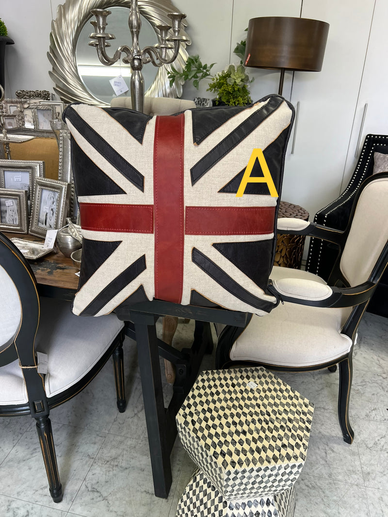 UK Union Jack Leather Cushion