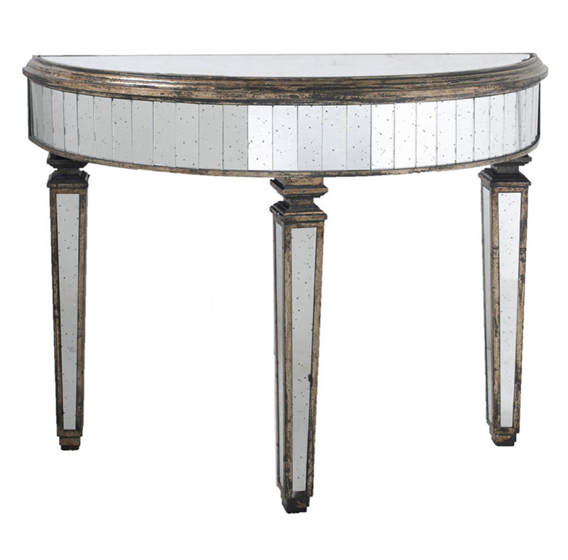 Mirrored Half Round Hall table