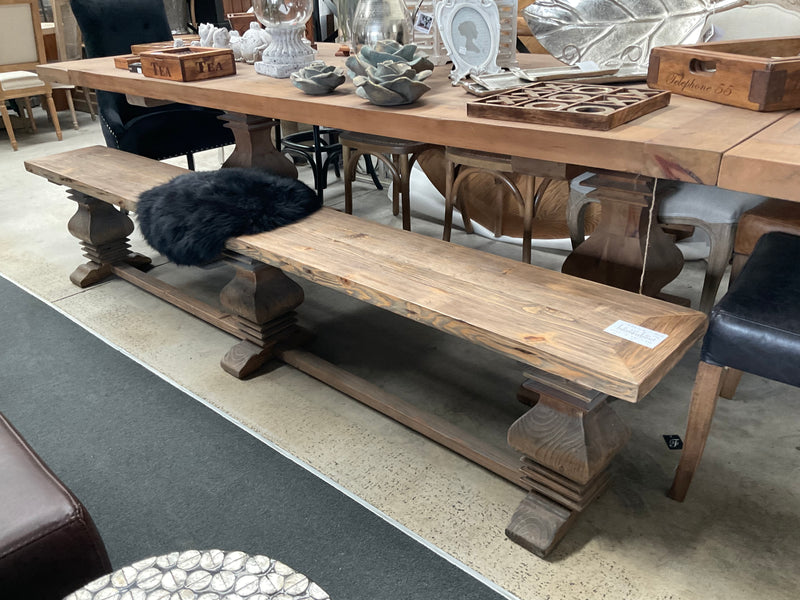 Reclaimed Wood Trestle Dining Table Bench