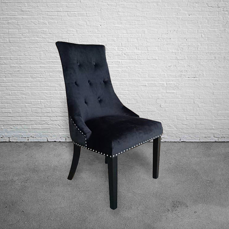 Last one ! Modern Classic Tufted Dining Chair  BLACK VELVET