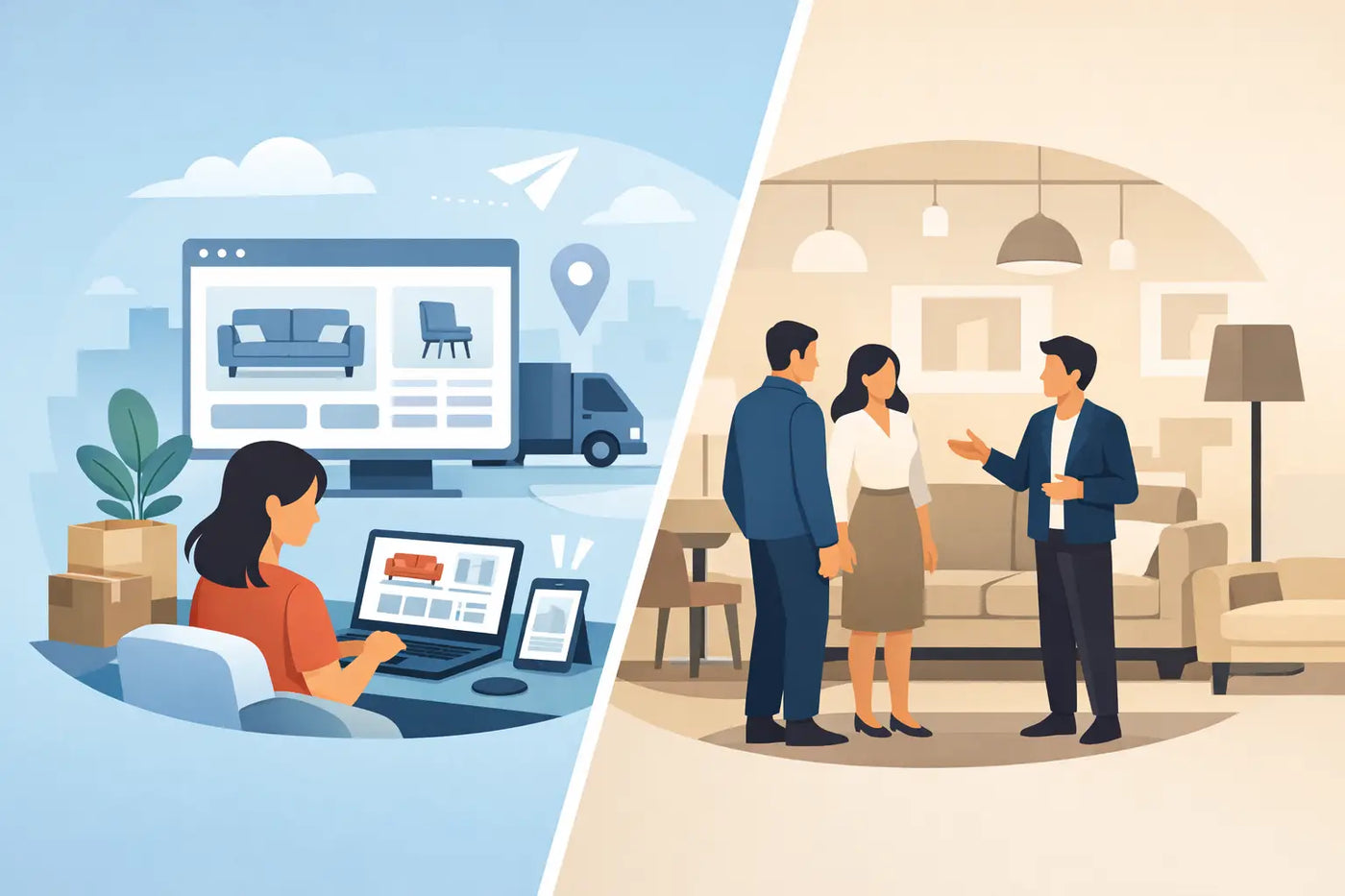 Online Furniture vs Showroom Shopping Compared