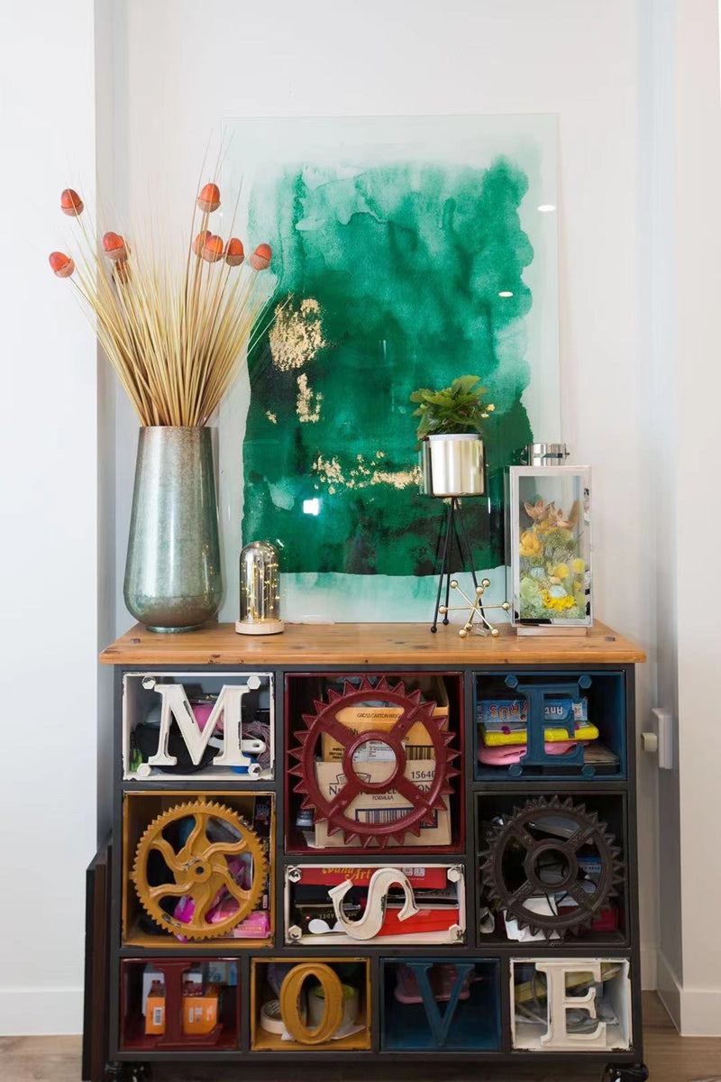 Clearance/LOVE ME Metal Chest  With Casters
