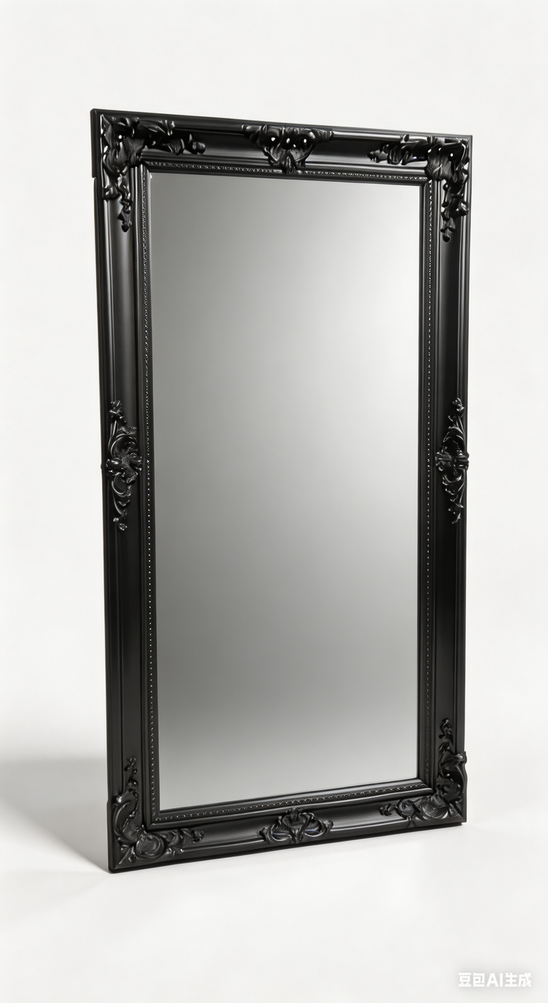 Antique Ornate Leaner Mirror Black 2x1.2M