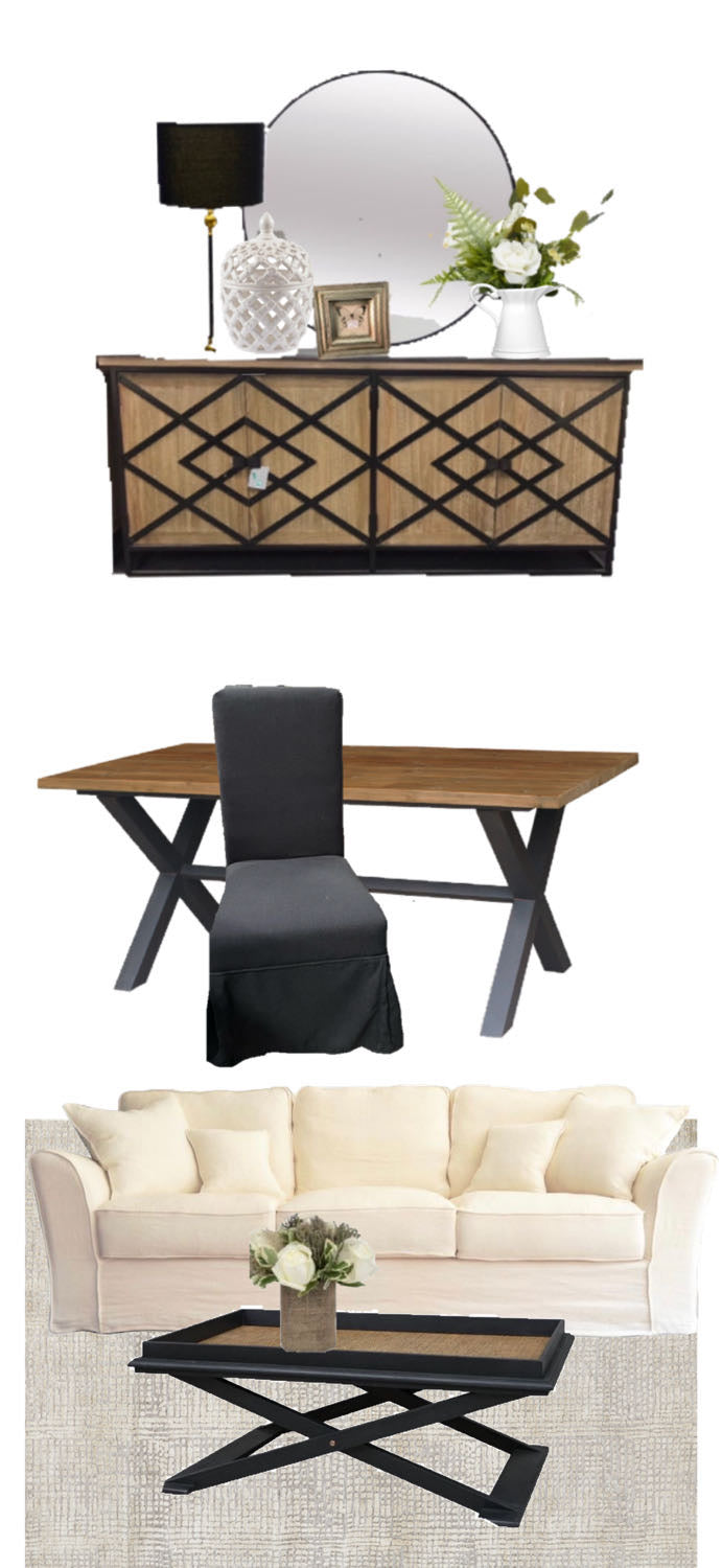 2.4M Wood Dining table/ Cross Legs