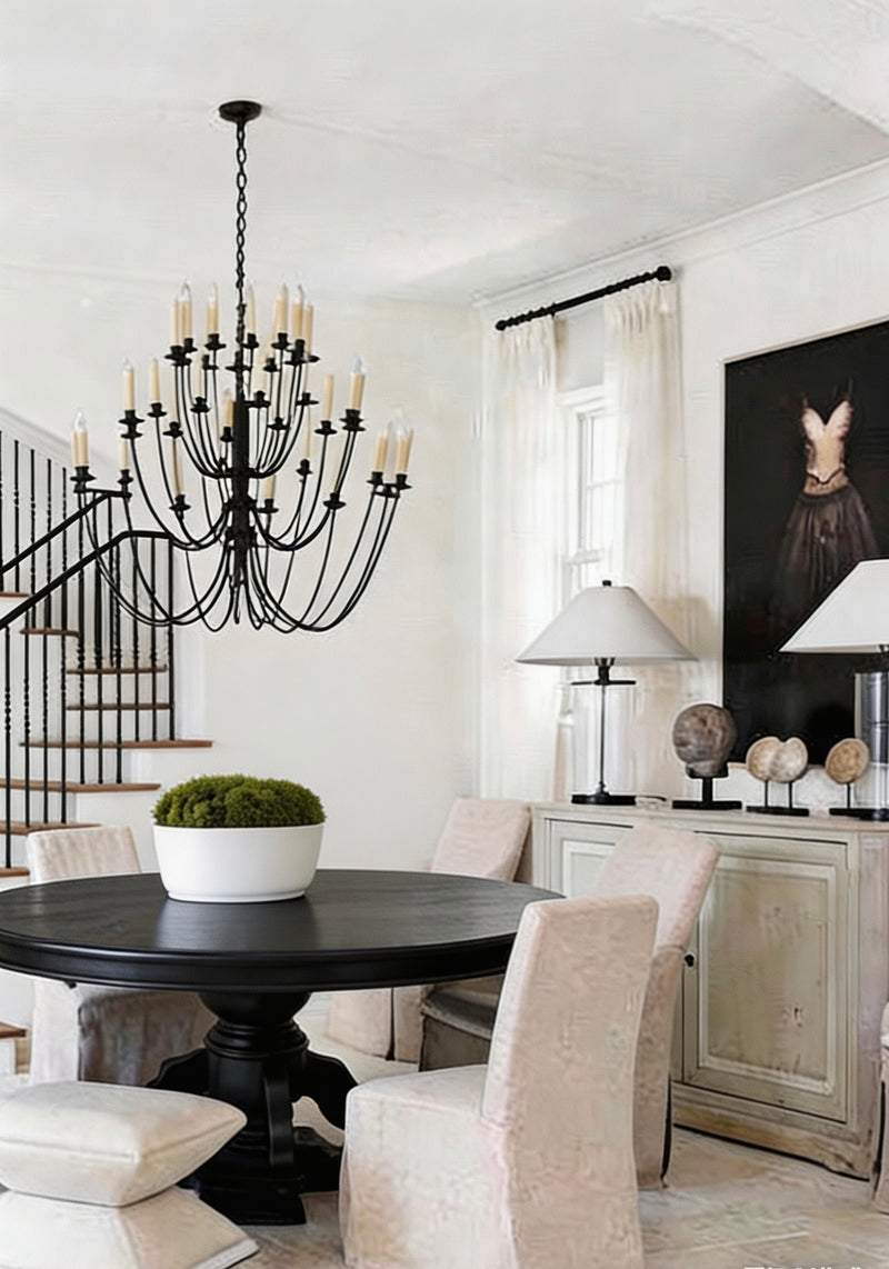 1.4M Round French Country Dining Table  Black