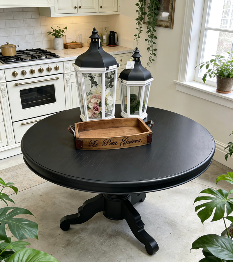 1.4M Round French Country Dining Table  Black
