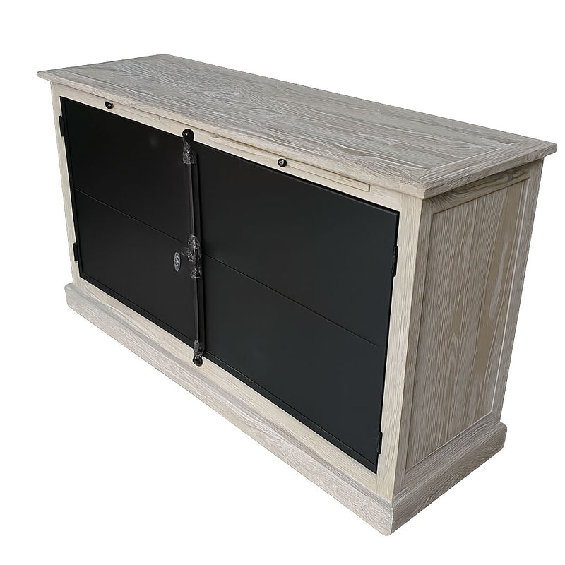 Eastlake French Country Solid Oak GrayWash Cabinet