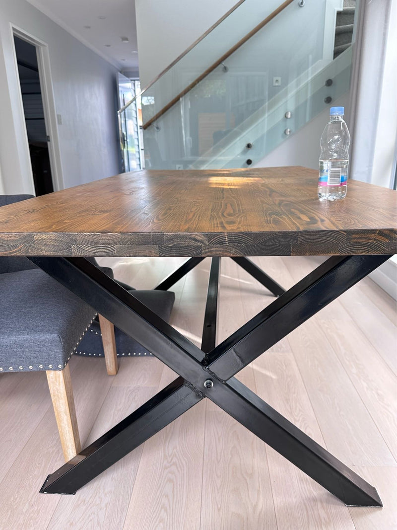 2.4M Wood Dining table/ Cross Legs