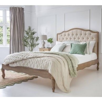 Queen French Villa OAK Bed Natural