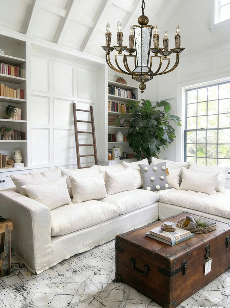 Antique Glass Mirrored Chandelier