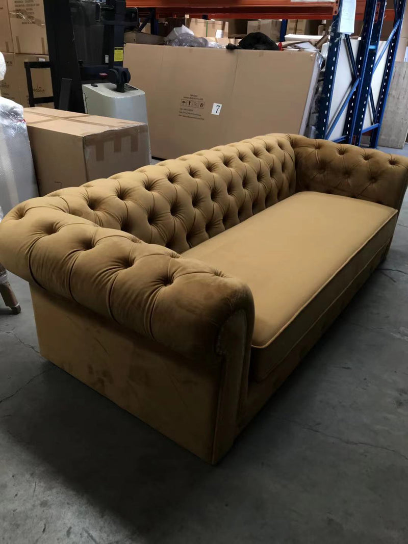 Package: $1000 off ! 3+2 Chesterfield Sofa Set Mustard velvet