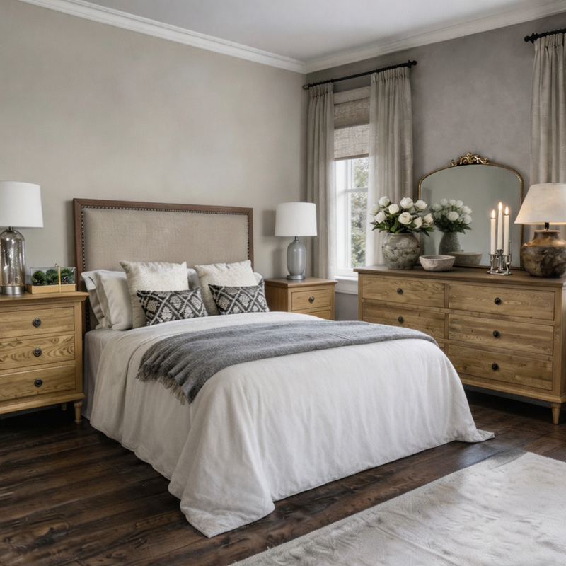 King/ Caroline French Country OAK Headboard