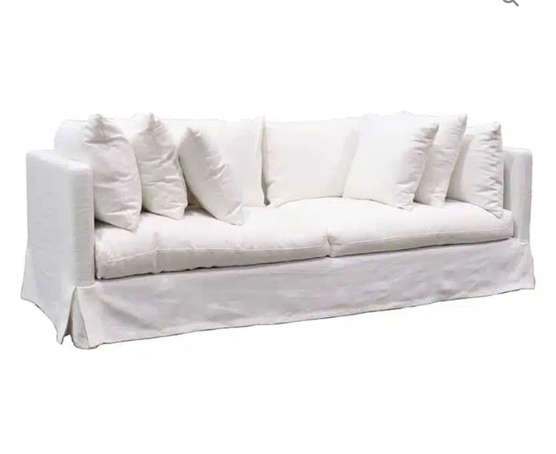 Long Island Slipcover Sofa / White Linen