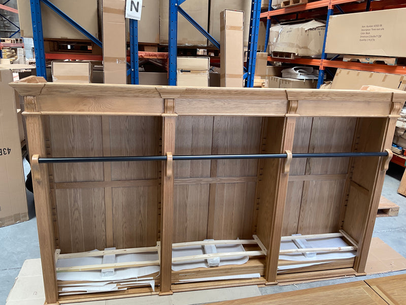 French Library Bookcase 3 bays OAK