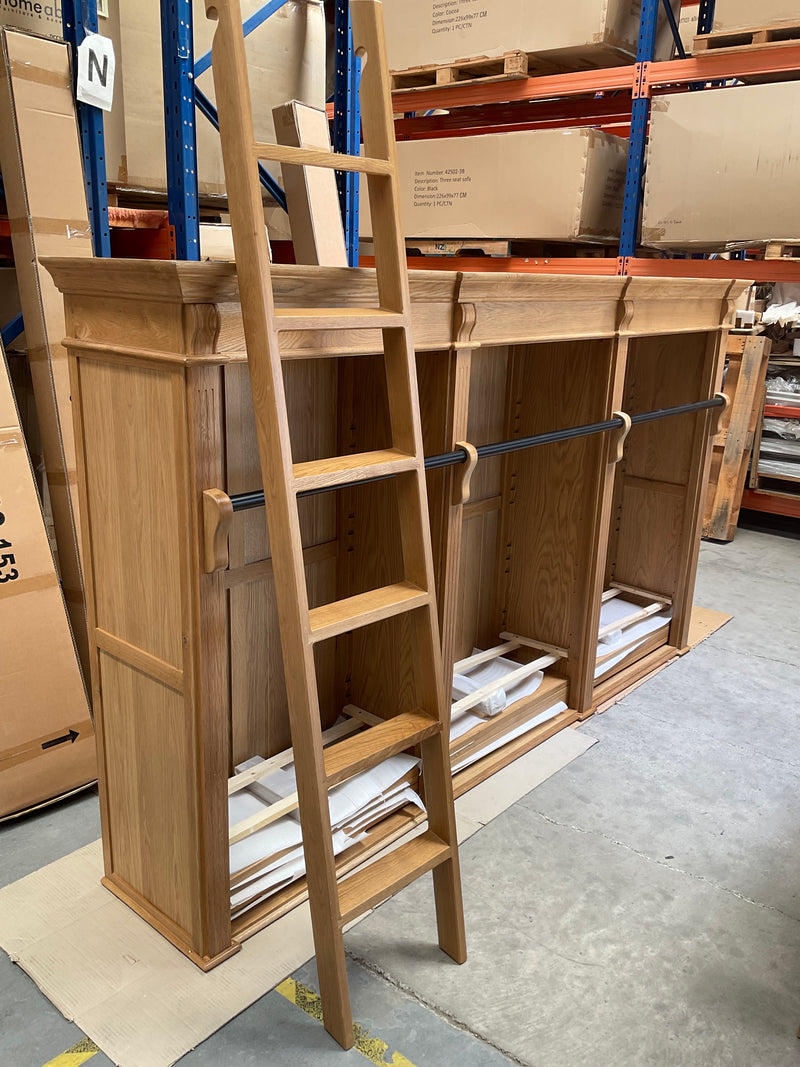 French Library Bookcase 3 bays OAK