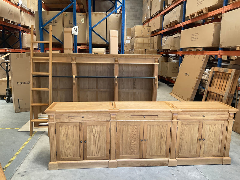French Library Bookcase 3 bays OAK