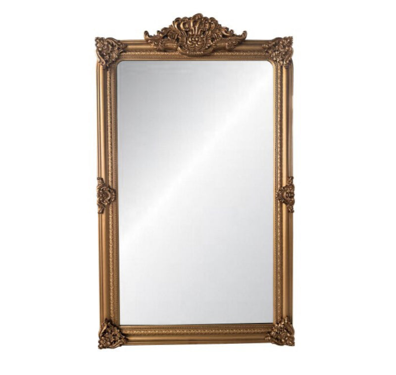 ORNATE BEVELLED MIRROR - ANTIQUE GOLD 2M H