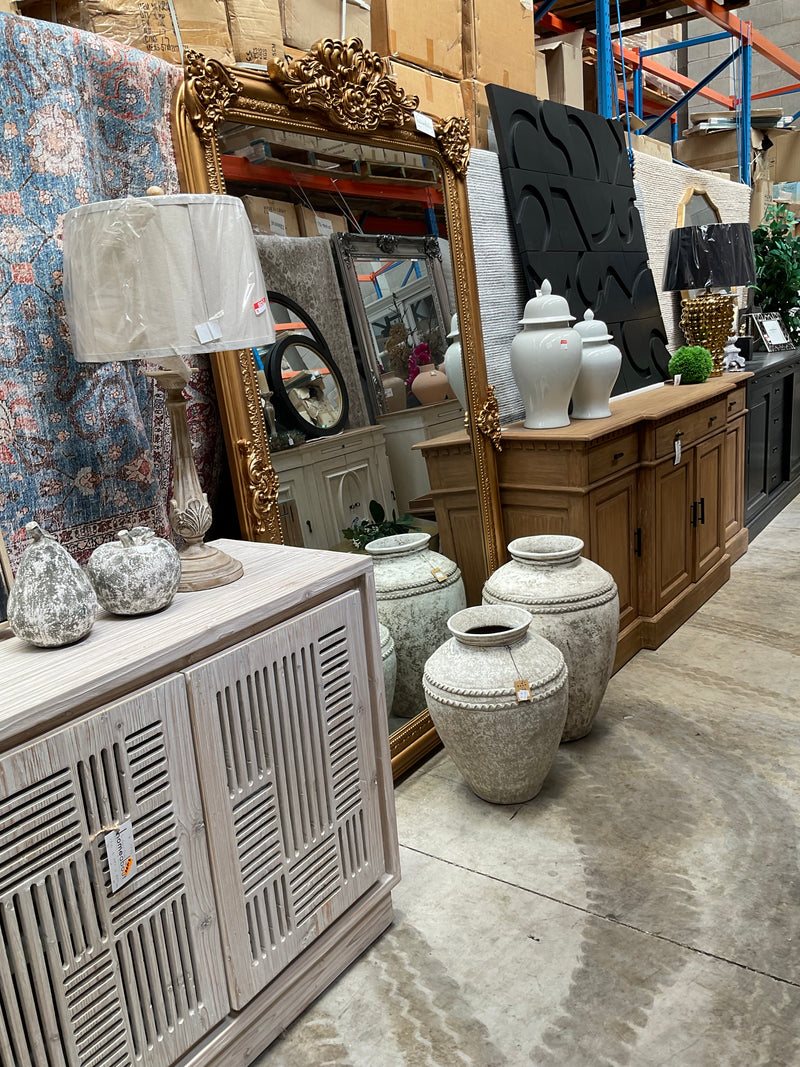 ORNATE BEVELLED MIRROR - ANTIQUE GOLD 2M H