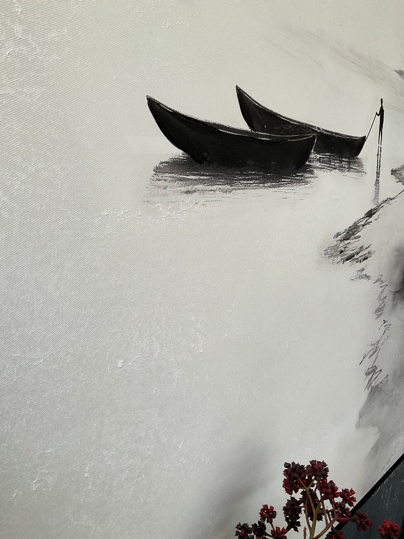 FORTITUDE BLACK FRAMED CANVAS WALL ART 80X120CM