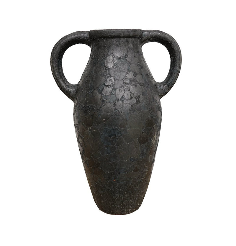 Earthenware Urn Vessel - Aged Black