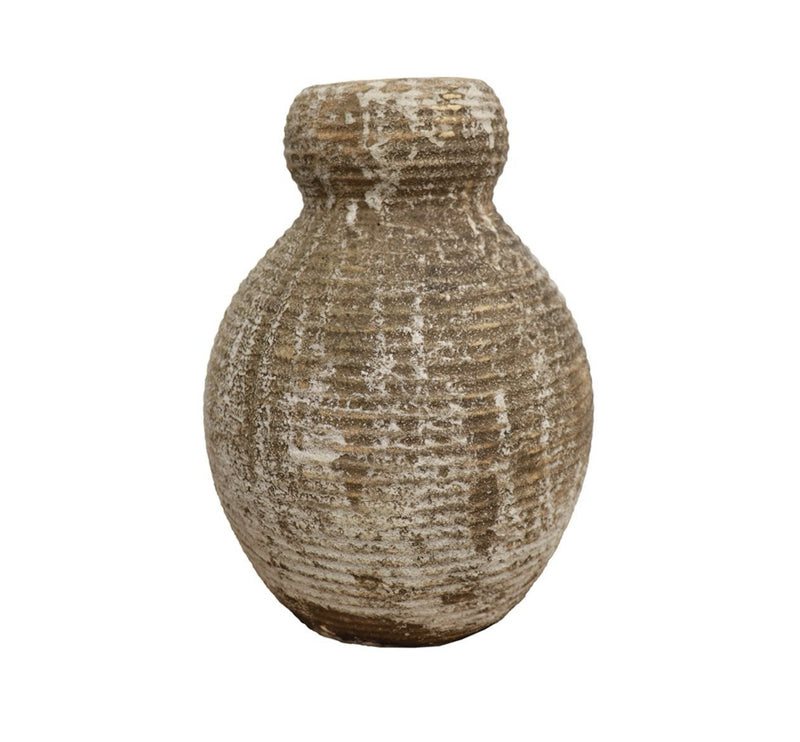 Earthenware Waisted Vessel - Aged Natural