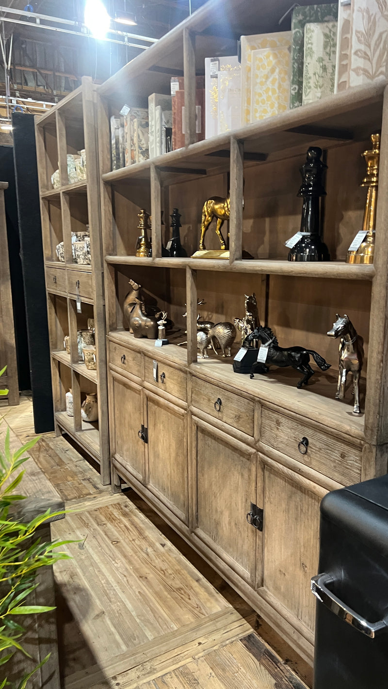 LOTUS & JADE TALL DISPLAY CABINET - RECLAIMED PINE