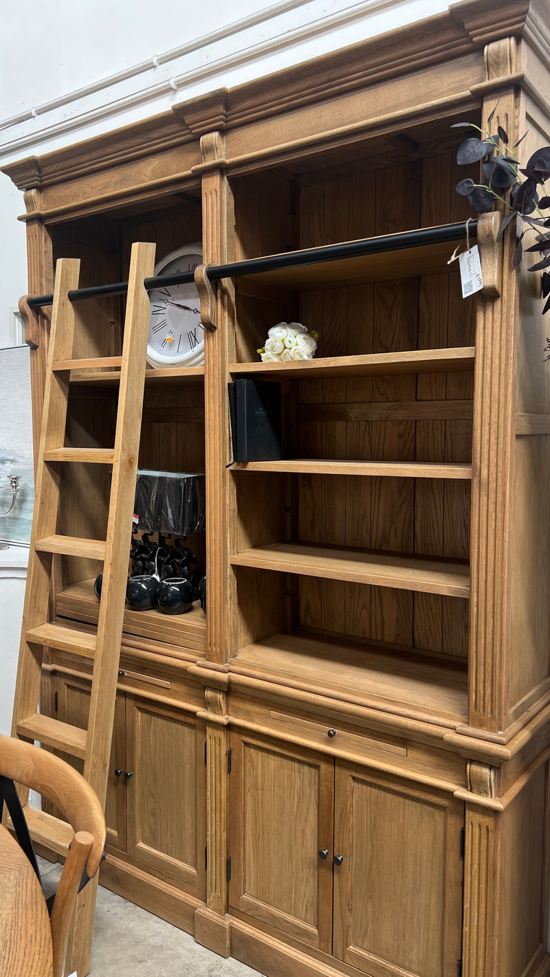 French Library Bookcase  2 bays OAK