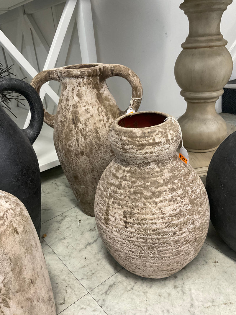 Earthenware Urn Vessel - Aged Natural