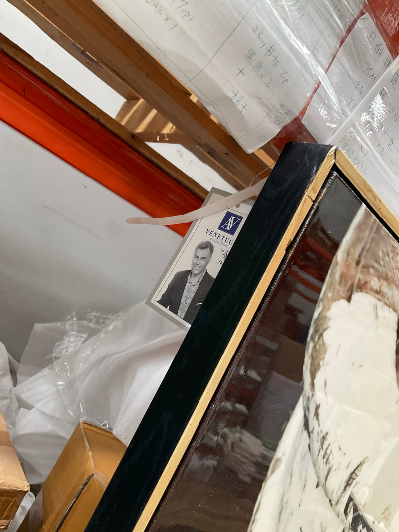 Moored Weathered Boat Wall Art 150x120cm /Corner Damaged 60% OFF