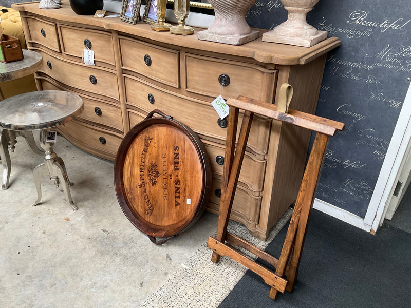 Round Barrel Tray Side Table