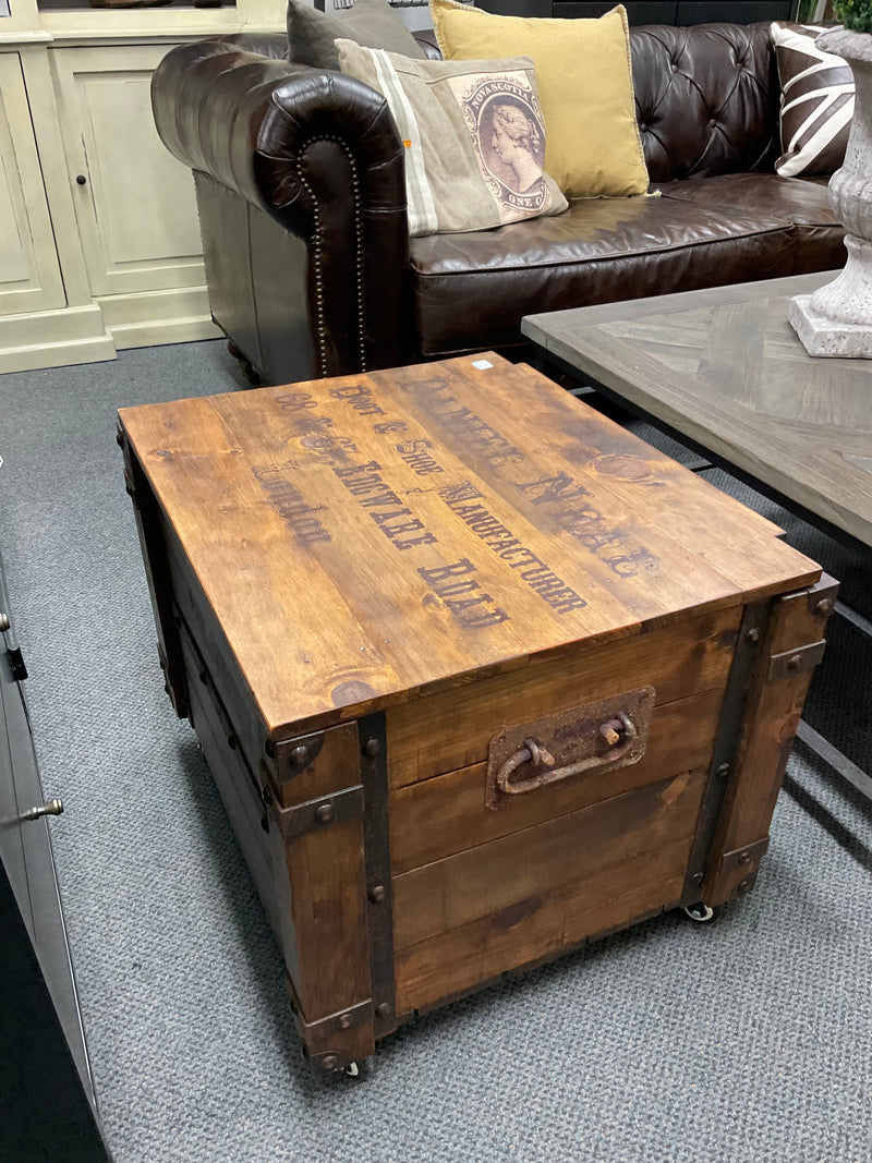 Log Box With Lid/ Trunk Side Table