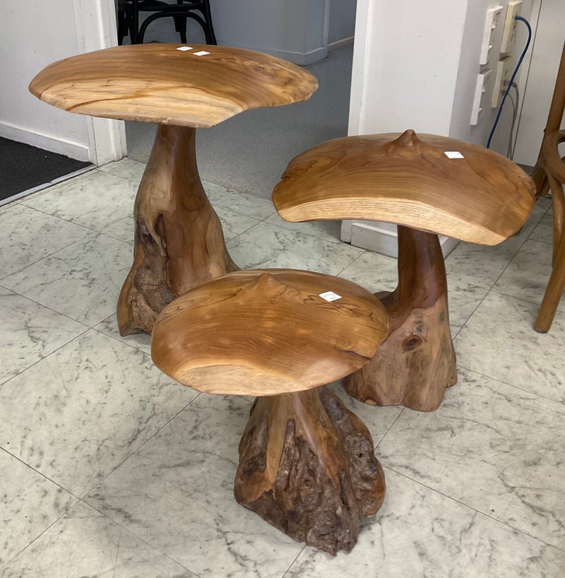Solid Teak Mushroom Decor Set/3