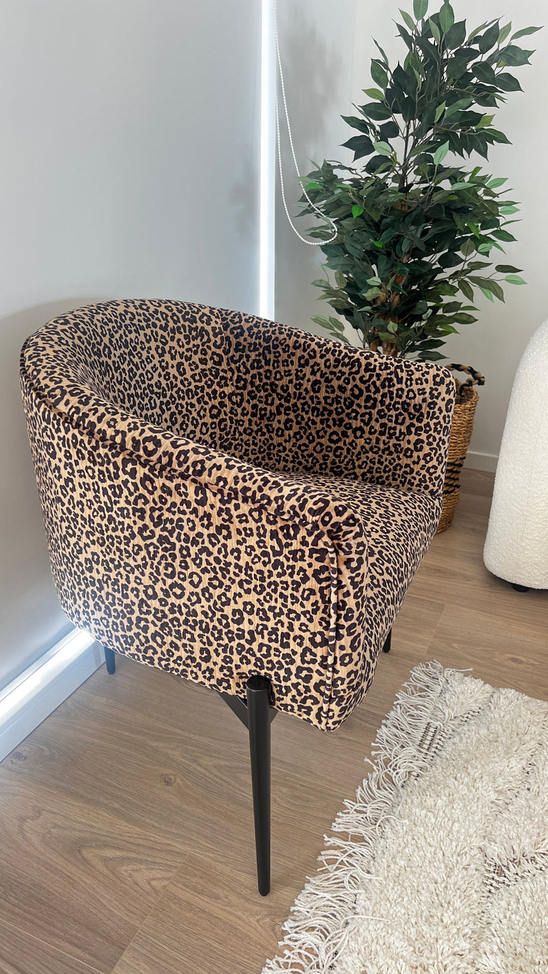 Roxy Champagne Leopard Armchair