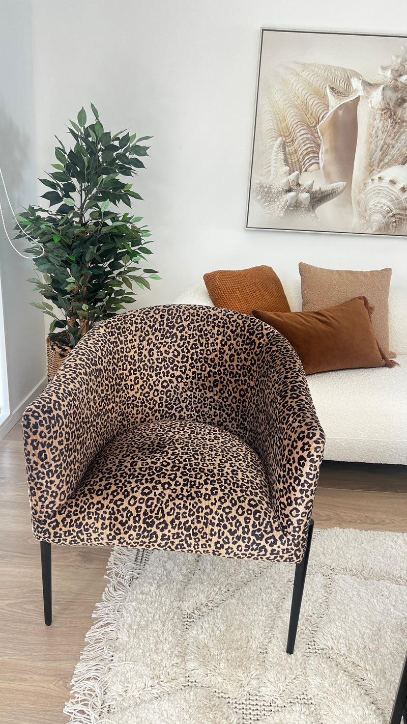 Roxy Champagne Leopard Armchair