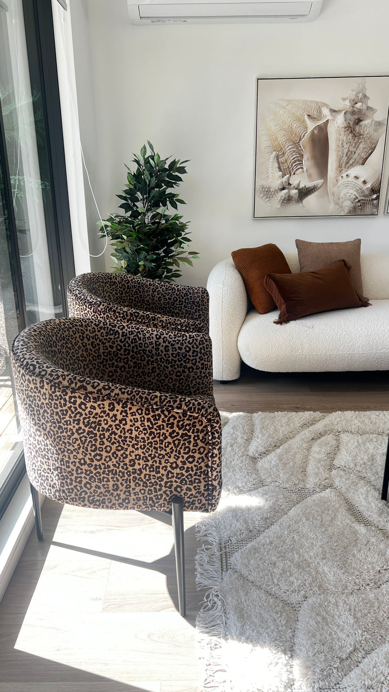 Roxy Champagne Leopard Armchair