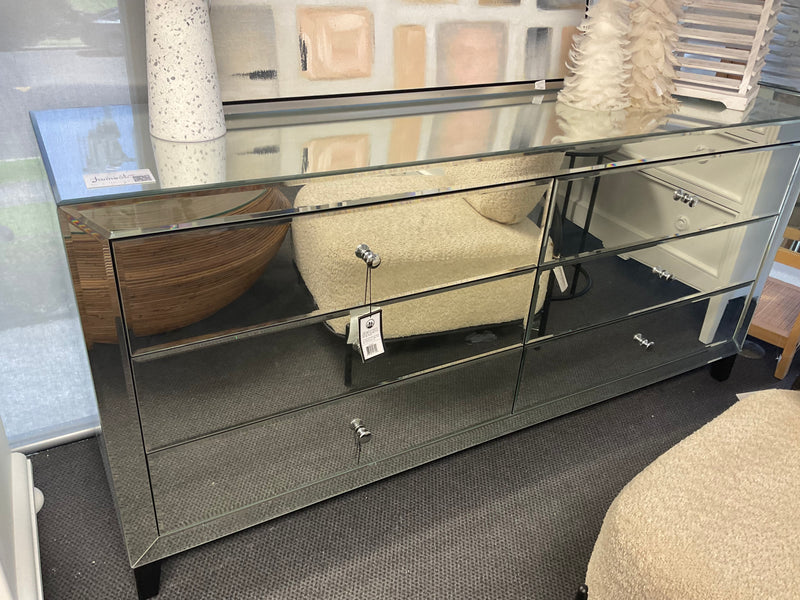 Warehouse Relocation Clearance/ Hollywood 1.73m Mirrored Chest of Drawer