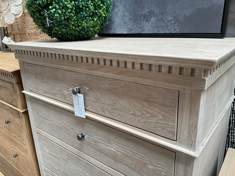 Maison French country  Oak 5 Drawers Tall Boy/Light OAK