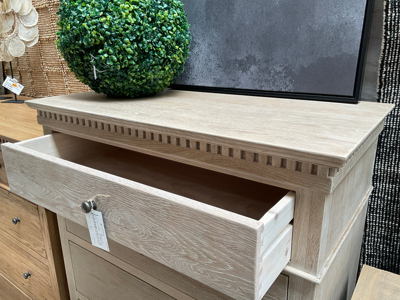 Maison French country  Oak 5 Drawers Tall Boy/Light OAK