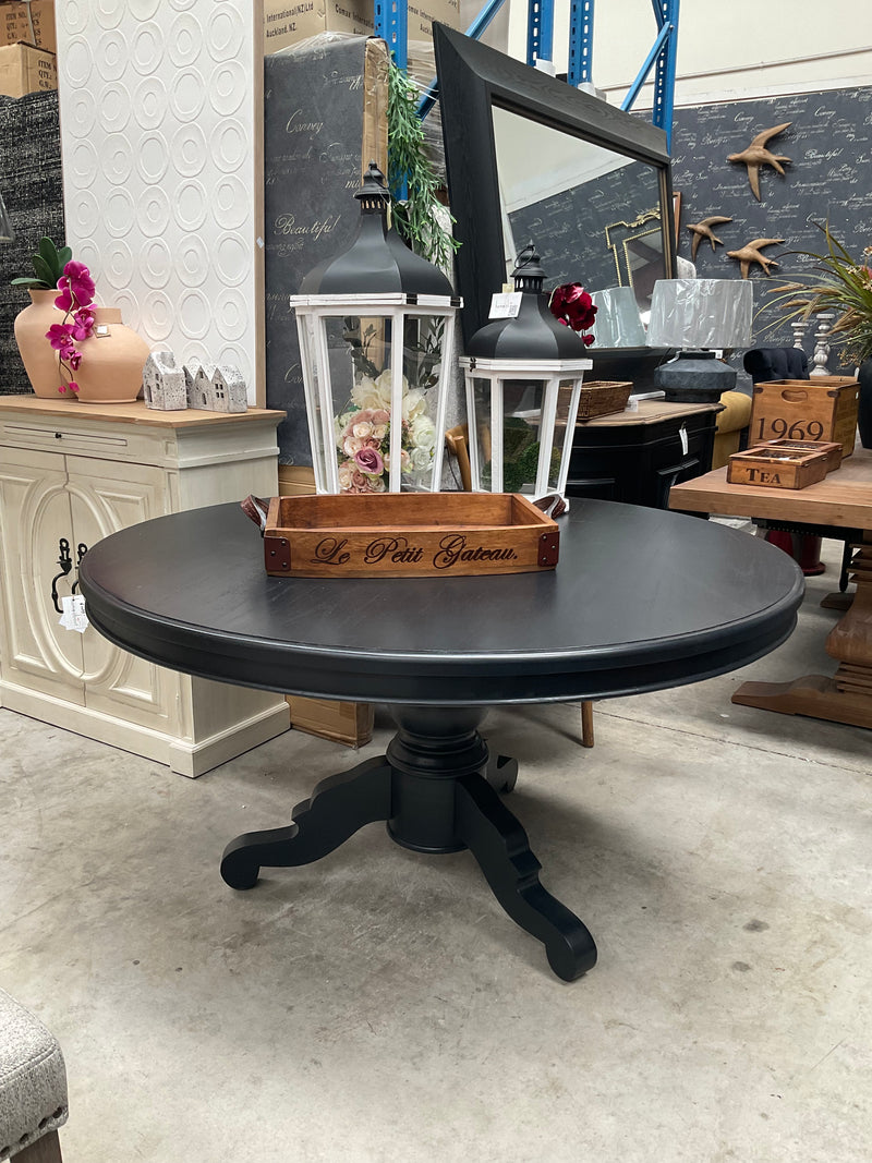 1.4M Round French Country Dining Table  Black