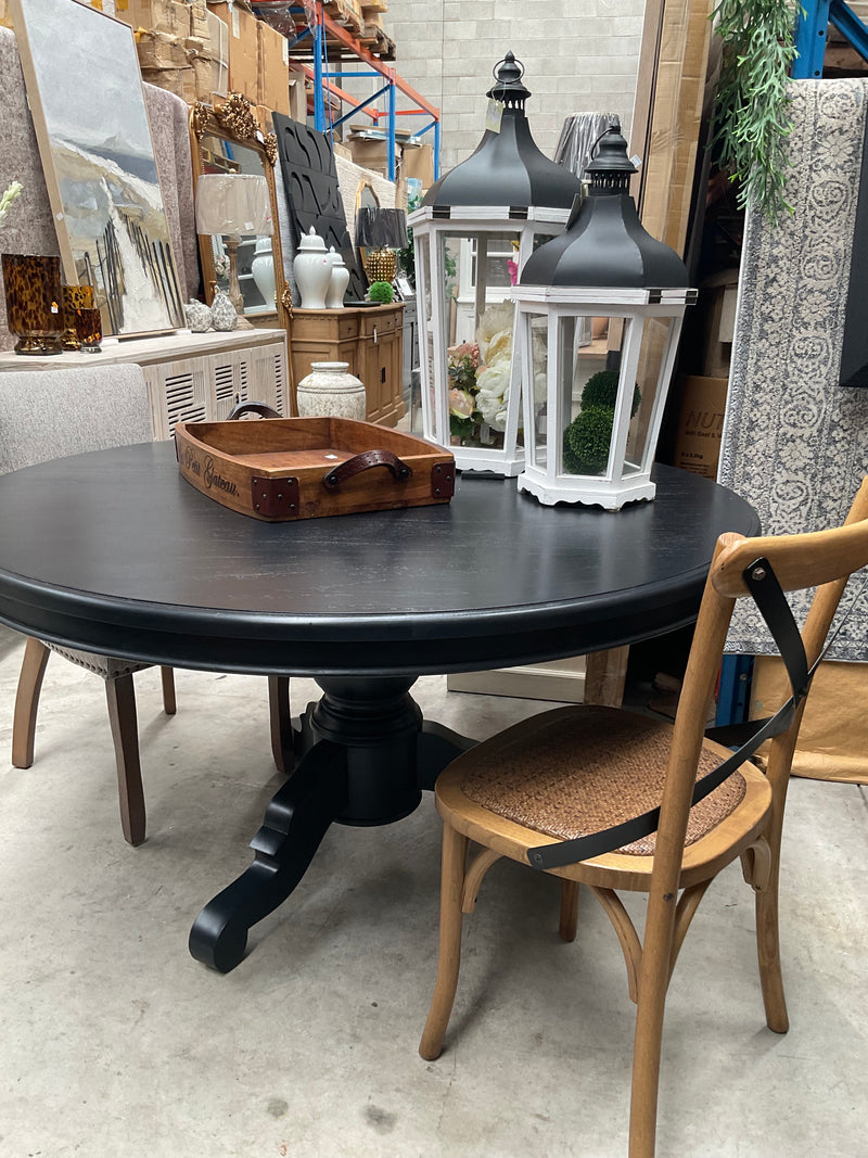 1.4M Round French Country Dining Table  Black