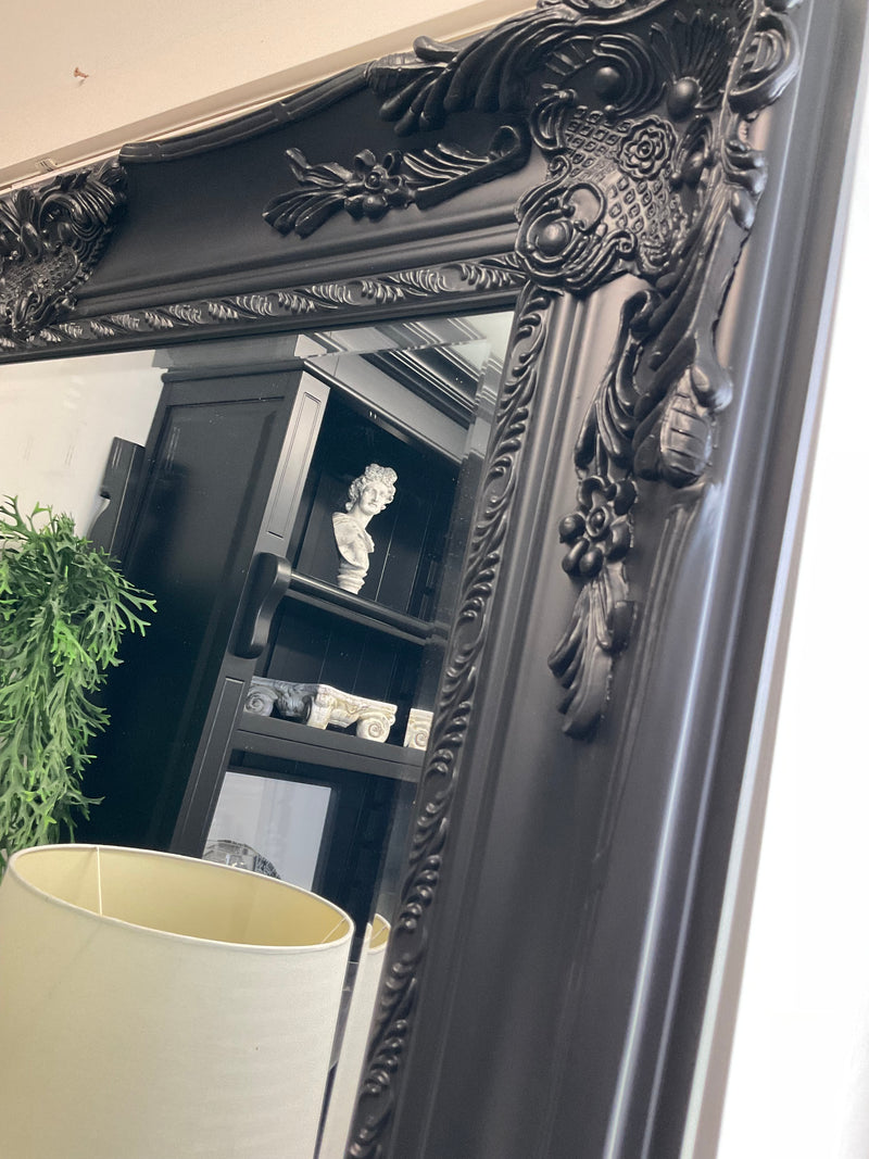 Antique Ornate Leaner Mirror Black 2x1.2M