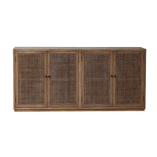 SANTORINI ELM SIDBOARD W/4 RATTAN DOORS