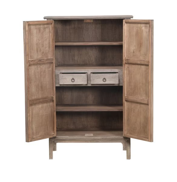 LOTUS & JADE TALL 2 DOOR CABINET - POPLAR