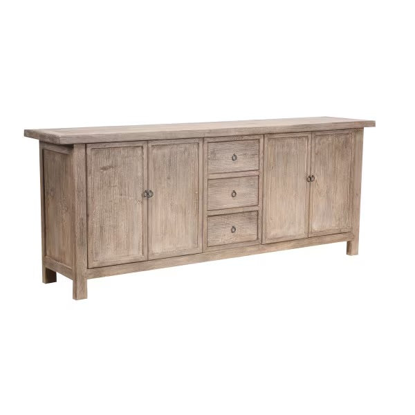 LOTUS & JADE 4 DOOR 3 DRAWER BUFFET - RECLAIMED PINE 2.13m