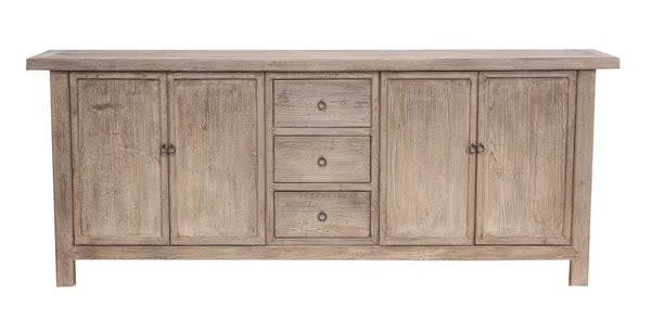 LOTUS & JADE 4 DOOR 3 DRAWER BUFFET - RECLAIMED PINE 2.13m