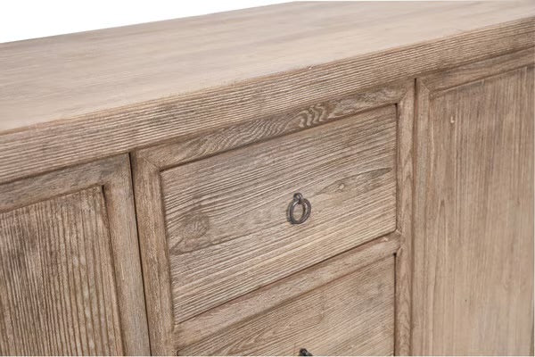 LOTUS & JADE 4 DOOR 3 DRAWER BUFFET - RECLAIMED PINE 2.13m